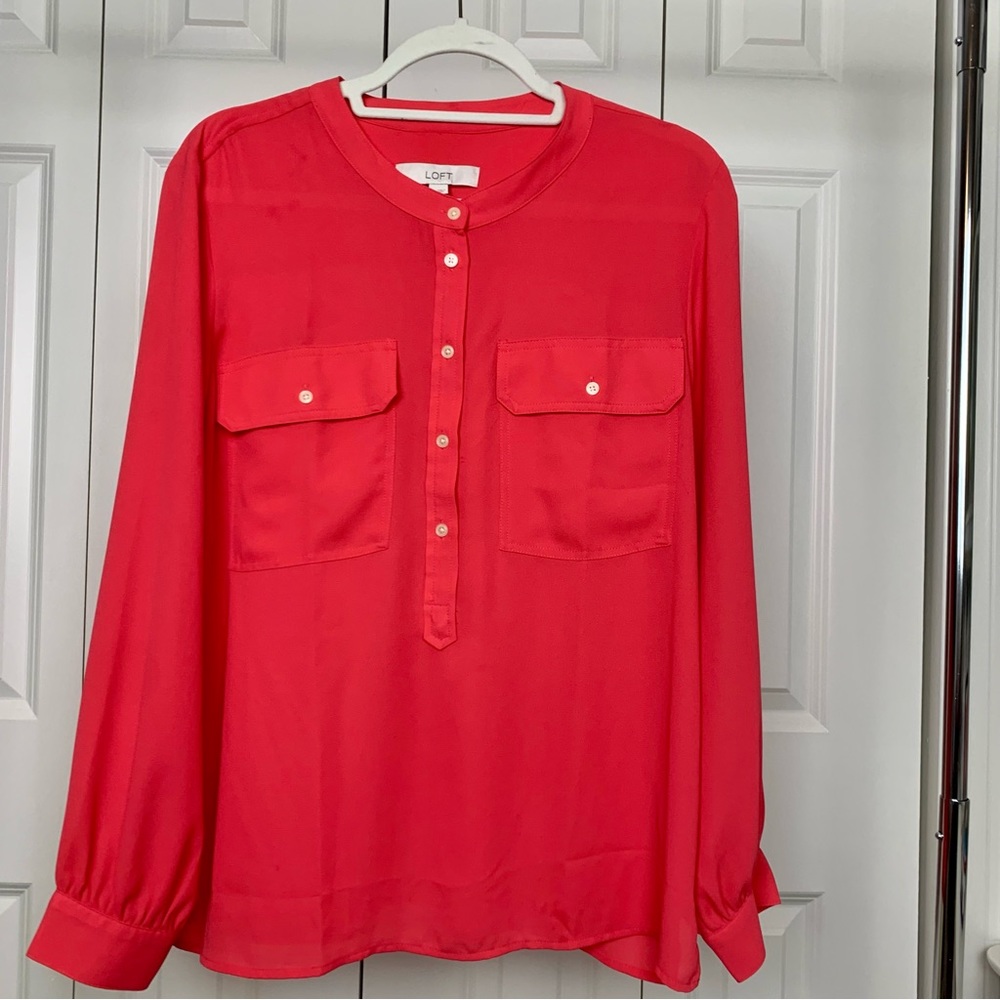 LOFT Hot Pink Blouse